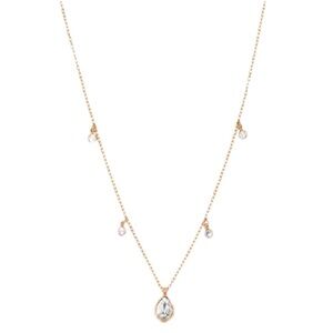 Ettika Crystal Drop Necklace 14K Gold Plated Dainty Teardrop Pendant NEW NWT